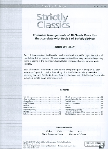 Alfred Music O'Reilly, John: Strictly Strings Classics Book 1 (2 violins) Alfred