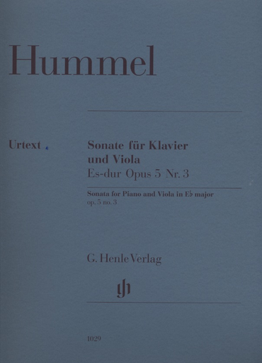 HAL LEONARD Hummel, J.N. (Herttrich, ed.): Sonata in E-flat Major, Op. 5, No. 3 (viola and piano)