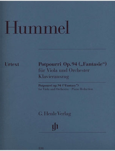 HAL LEONARD Hummel, J.N. (Gertsch/Steiner): Potpourri, Op.94, ''Fantasy'' - Urtext (viola, and piano reduction)