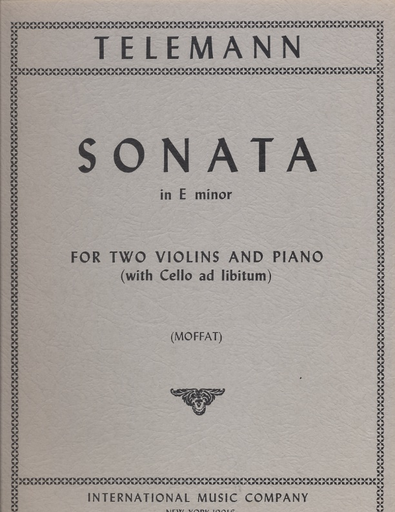 International Music Company Telemann, G.P.: Sonata in e minor (2 violins & piano, optional cello)