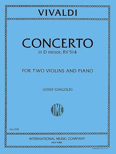 International Music Company Vivaldi, Antonio: Concerto in d minor F.I. No.100 (flute, violin & piano)