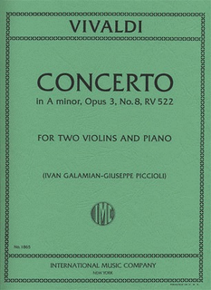 International Music Company Vivaldi, Antonio (Galamian): Concerto in A minor Op.3 #8 (2 violins & piano)