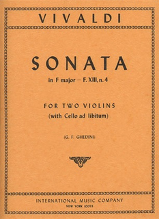 International Music Company Vivaldi, Antonio: Sonata in F Op.13 #4 (2 violins & piano w/ cello ad libitum)