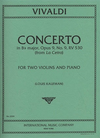 International Music Company Vivaldi, Antonio: Concerto in Bb Op.9#9 La Cetra (2 violins & piano) IMC