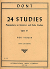 International Music Company Dont, Jakob (Galamian): 24 Studies, Op.37, Preparatory to Kreutzer & Rode (violin) IMC