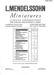 Bosworth Mendelssohn, L.: Miniatures Bk. 1 (violin & piano)