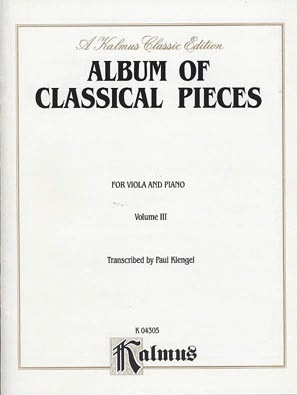 Alfred Music Klengel: Classical Pieces Vol. 3 (viola & piano)