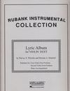 HAL LEONARD Whister, Harvey: Lyric Album (2 violins & piano)