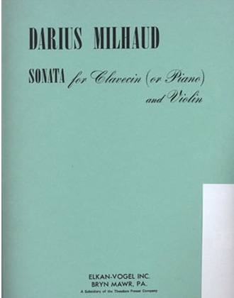 Carl Fischer Milhaud, Darius: Sonata (violin & piano)