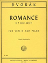 International Music Company Dvorak: Romance in F minor, Opus 11 for violin and piano