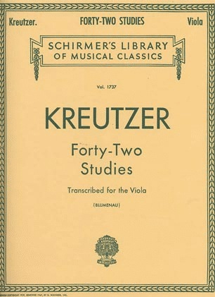 Schirmer Kreutzer, R. (Blumenau): 42 Studies transcribed for the Viola