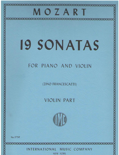 International Music Company Mozart, W.A. (Flesch-Schnabel): 19 Sonatas (Violin & Piano)