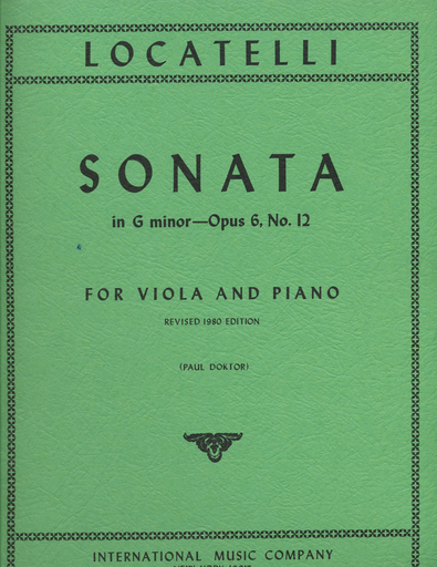 International Music Company Locatelli, Pietro: Sonata in G minor, Op. 6 #12 - revised (viola & piano) IMC