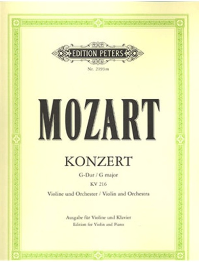 Mozart, W.A. (Oistrach): Concerto No.3 in G Op.64 K.216 (violin & piano) PETERS