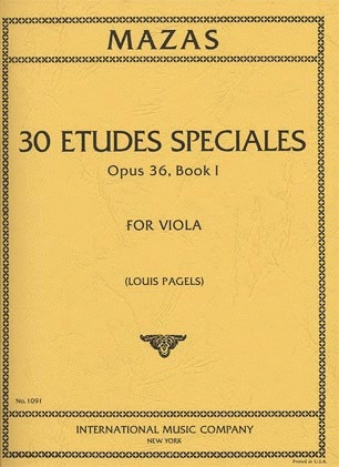 International Music Company Mazas (Pagels): 30 Etudes Speciales Op.36 No.1 (viola) IMC