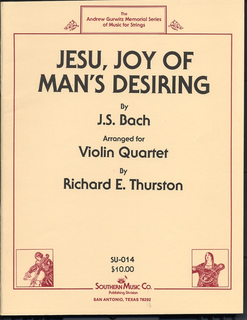 HAL LEONARD Bach, J.S. (Thurston): Jesu Joy of Man's Desiring (4 violins, score & parts)