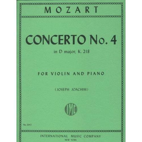 International Music Company Mozart (Joachim): Concerto No.4 in D Major, K.218 (violin & piano)