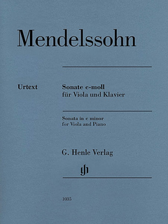 HAL LEONARD Mendelssohn, F. (Herttrich , ed.): Sonata in C Minor, urtext (viola & piano)