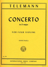 International Music Company Telemann, G.P.: Concerto in D Major (4 violins) IMC
