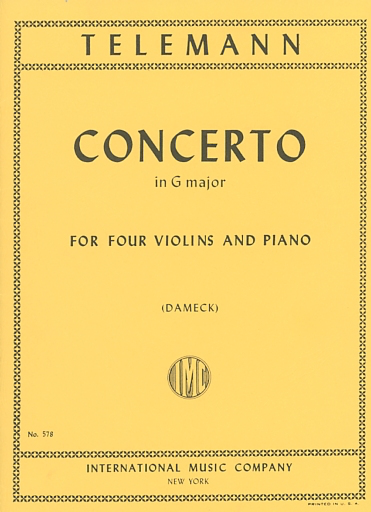 firkant centeret Giv rettigheder International Music Company Telemann, G.P.: Concerto in G major, score &  parts (4 violins) IMC - Metzler Violin Shop