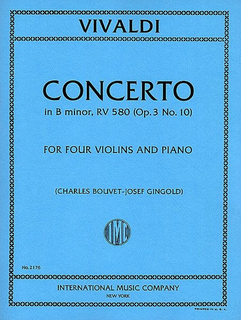 International Music Company Vivaldi: Concerto in B minor, RV 580 (Opus 3, No. 10) for four violins and piano