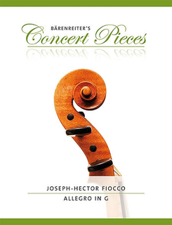 Barenreiter Fiocco, J.H. (Sassmannshaus): Allegro in G Major (violin & piano) Barenreiter Concert Pieces