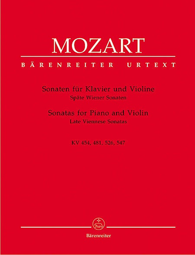Barenreiter Mozart, W.A. (Reeser): Sonatas for Piano and Violin (Late Viennese Sonatas) Barenreiter