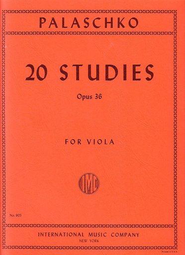 International Music Company Palaschko, Johannes: Twenty Studies for Viola Op.36