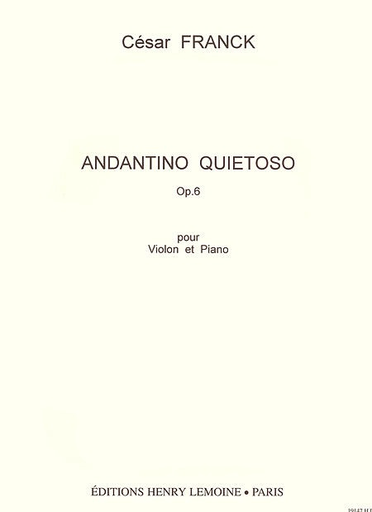 Carl Fischer Franck, Cesar: Andante Quietoso Op.6 (violin & piano)