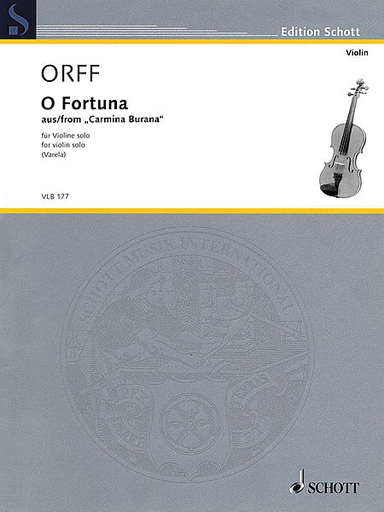HAL LEONARD Orff, Carl (Varela) O Fortuna from Carmina Burana for Violin Solo
