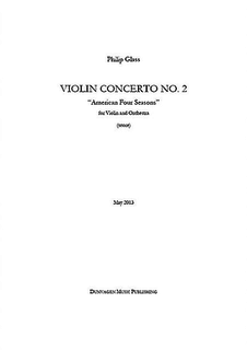 HAL LEONARD Glass: (Score) Violin Concerto No. 2 - American Four Seasons (violin & orchestra) Dunvagen