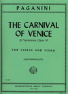 International Music Company Paganini, Niccolo: Carnival of Venice (violin & piano)