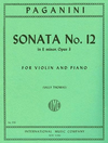 International Music Company Paganini, Niccolo: Sonata No. 12 in E minor Op.3 (violin & piano)