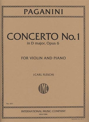 International Music Company Paganini, N. (Flesch/Sauret): Concerto No.1 in D major, Op.6 (violin & piano) IMC