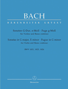 Barenreiter Bach, J.S.: Sonatas in G major, E-minor, Fugue in G minor (BWV 1021, BWV 1023, BWV 1026) Barenreiter