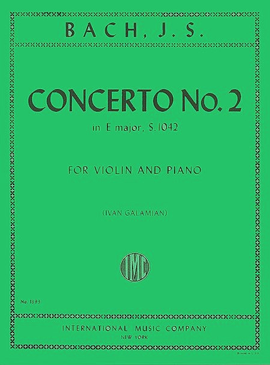 International Music Company Bach (Galamian): Concerto No.2 in E Major, S.1042 (violin & piano)