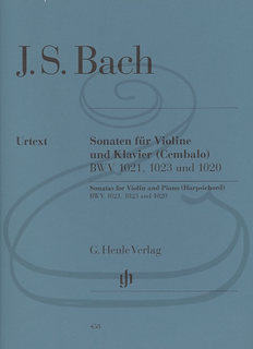HAL LEONARD Bach, J.S. (Eppstein): 3 Sonatas, BWV1020, 1021, & 1023 - URTEXT (violin & harpsichord) Henle Verlag