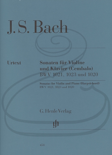 HAL LEONARD Bach, J.S. (Eppstein): 3 Sonatas, BWV1020, 1021, & 1023 - URTEXT (violin & harpsichord) Henle Verlag