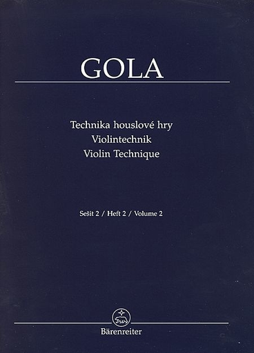 Barenreiter Gola, Zdenek: Violin Technique, Vol. 2, Barenreiter