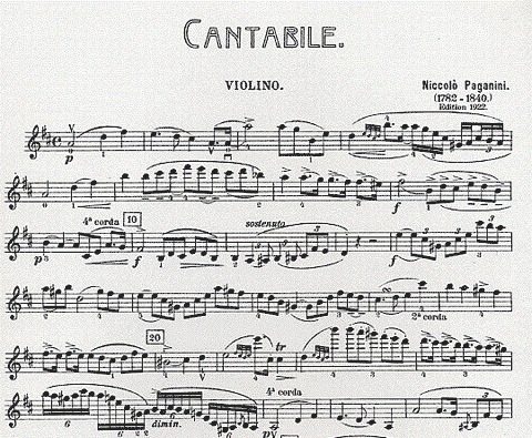 Carl Fischer Paganini, Niccolo: Cantabile (violin & piano)