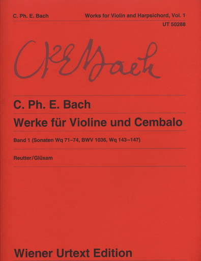 Carl Fischer Bach, C.Ph.E.: Works for Violin and Harpsichord, Vol. 1, urtext (violin and harpsichord)