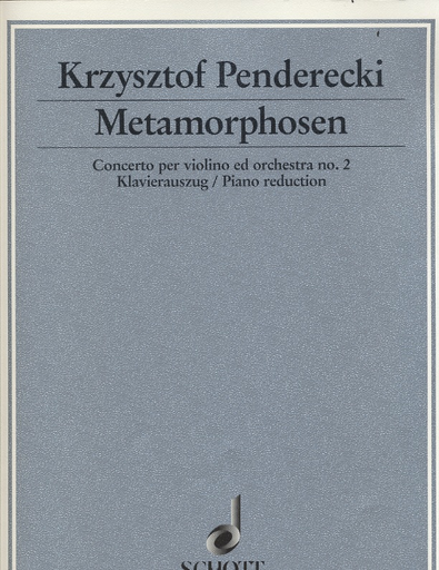 HAL LEONARD Penderecki, Krzysztof: Violin Concerto #2 Metamorphosen (violin & piano)