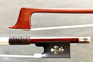 J.E. MARTIN violin bow, silver with Fleur de Lys
