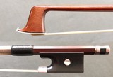 European Unbranded violin bow, ebony / silver, possibly French