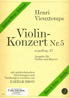 Carl Fischer Vieuxtemps, Henri: Violin Concerto #5 Op. 37 (violin & piano)