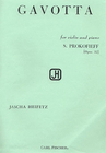 Carl Fischer Prokofiev, Sergei (Heifetz): Gavotta Op. 32 (Violin and Piano)