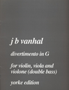 Carl Fischer Vanhal: Divertimento in G (violin, Viola, Bass) score & parts
