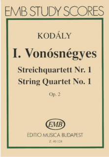 HAL LEONARD Kodaly, Zoltan: SCORE String Quartet Op.2No. 1 (Special Import)