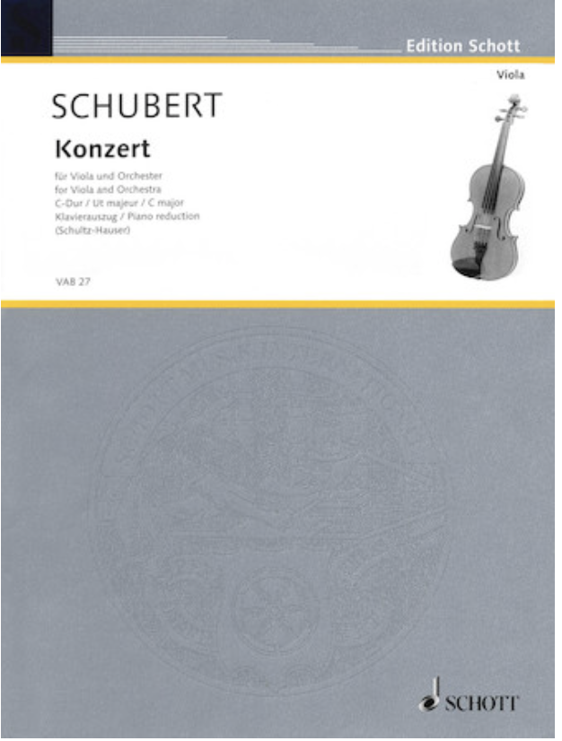 HAL LEONARD Schubert, J. (Schultz-Hauser): Concerto in C Major - ARRANGED (viola & piano) Schott