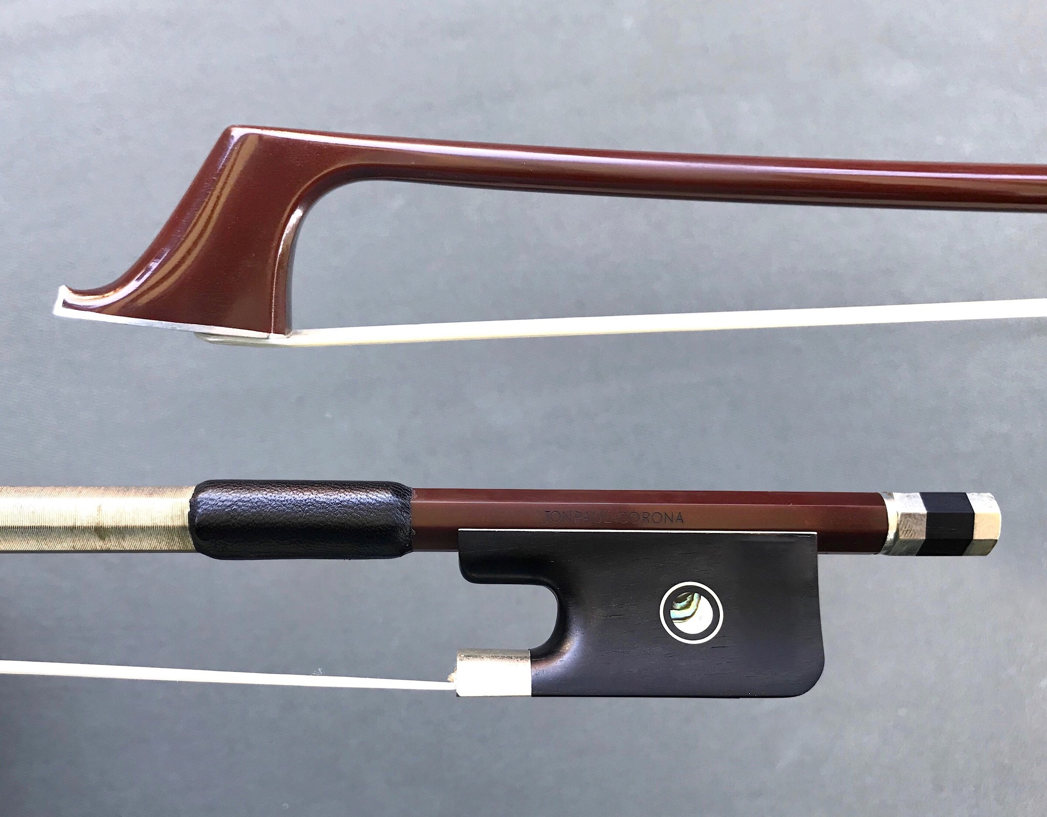 JonPaul JonPaul CORONA carbon fiber nickel cello bow with brown finish, USA
